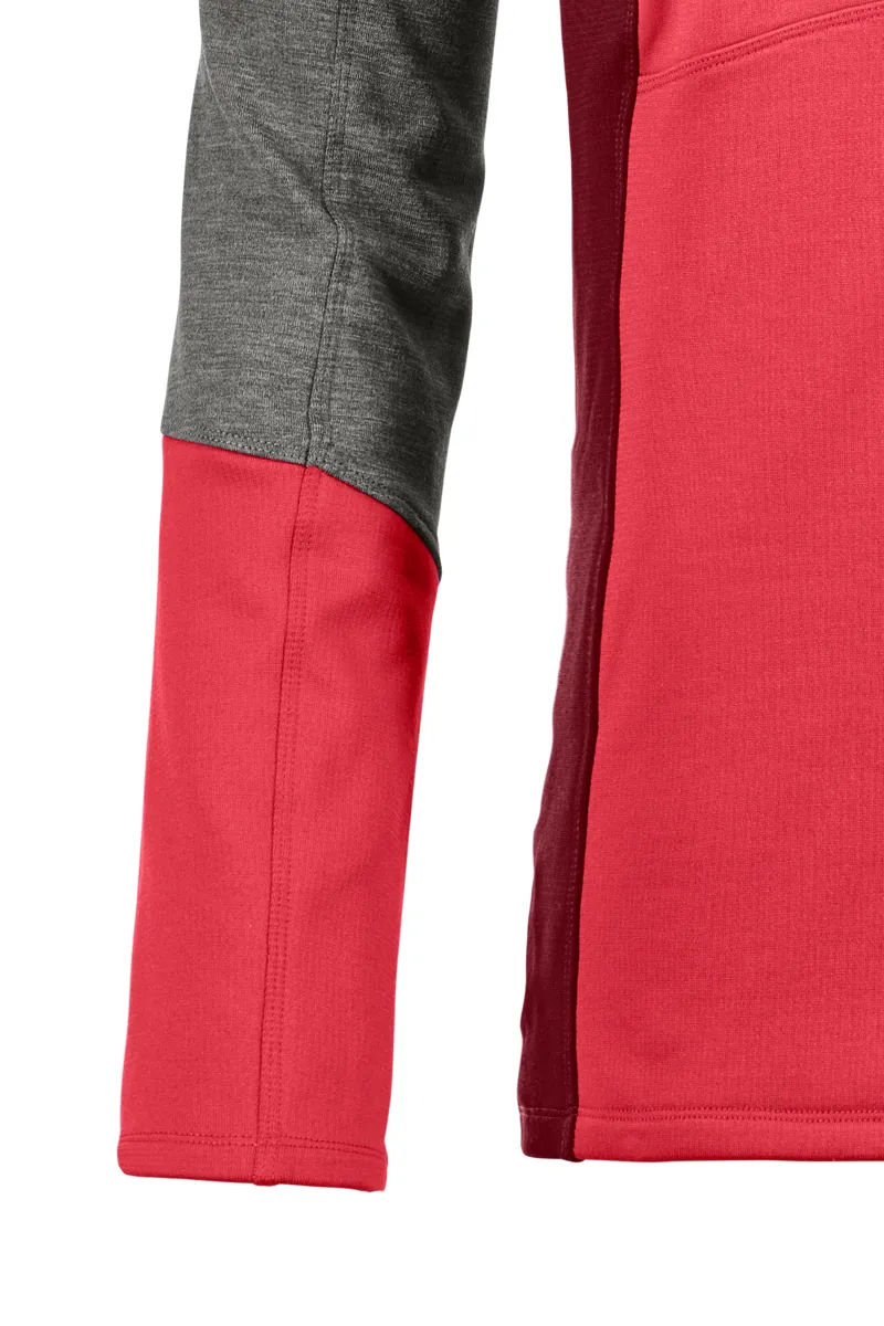Ortovox Fleece Light Womens Zip Neck in Hot Coral-2