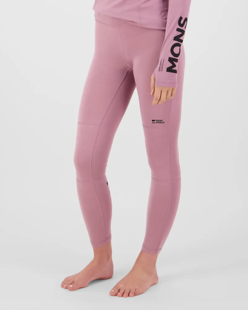 Mons Royale Olympus Womens Baselayer Leggings - Pink-2
