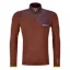 Ortovox Mens Merino Light Fleece Zip Neck - Clay Orange
