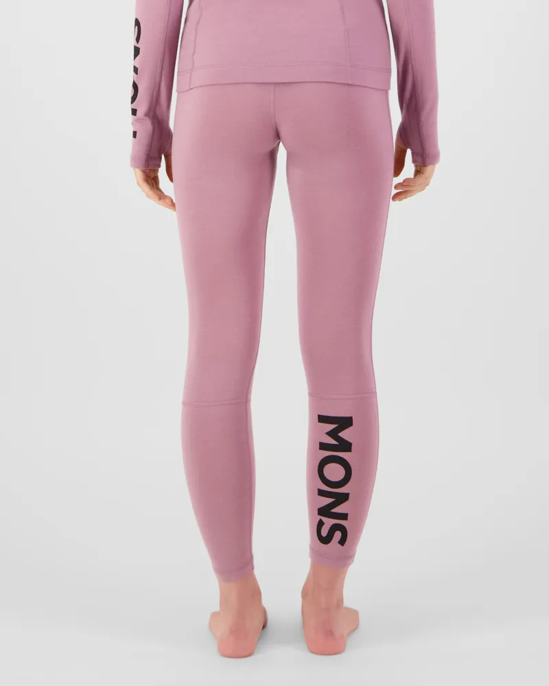 Mons Royale Olympus Womens Baselayer Leggings - Pink-1