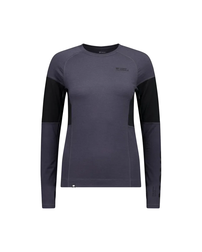 Mons Royale Olympus LS Womens Baselayer Top - 9 Iron Black