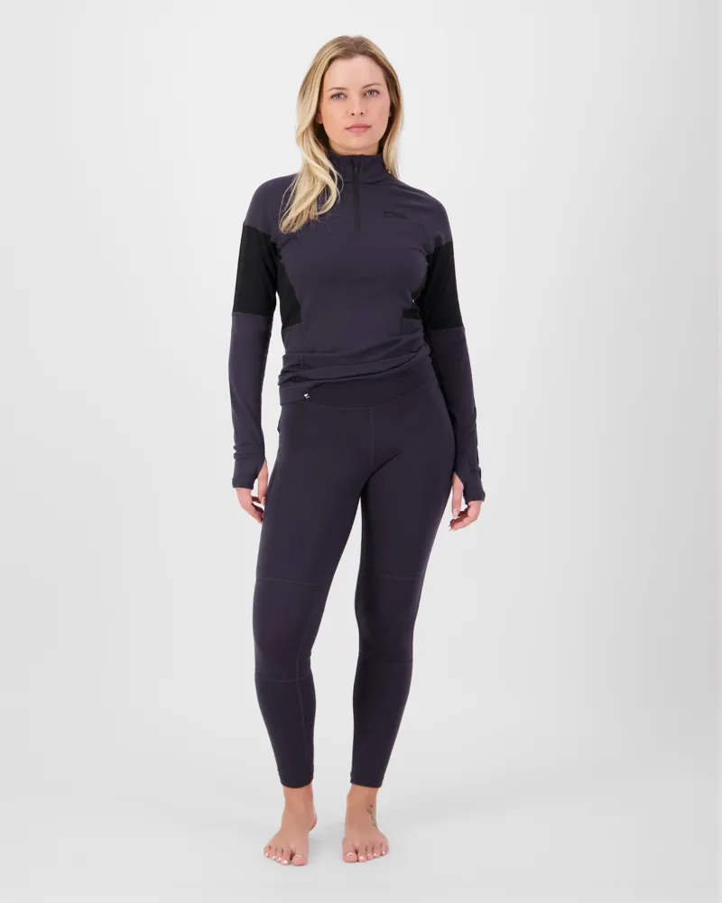 Mons Royale Olympus Womens Baselayer Leggings - 9 Iron Black-1