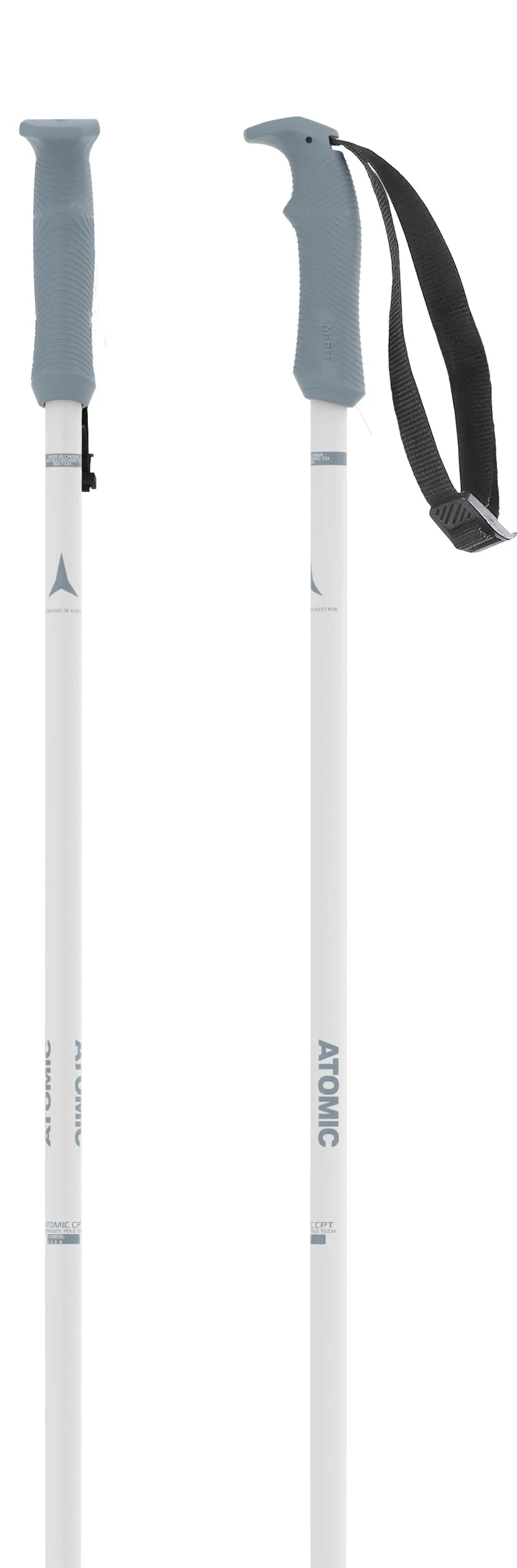 Atomic AMT Carbon Ski Poles in White-4