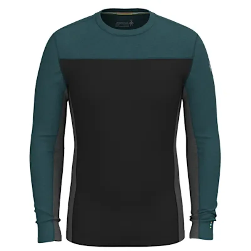 Smartwool Men's Classic Thermal Merino Base Layer Colour Block Crew - Twilight Blue