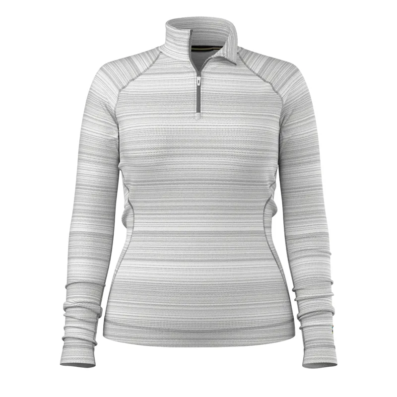 Smartwool Women's Classic Thermal Merino Base Layer 1/4 Zip - Light Grey