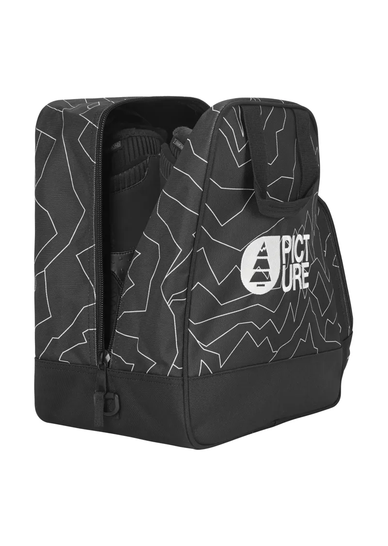 Picture Recycled Material Ski Boot Bag - Black/White Lines-1