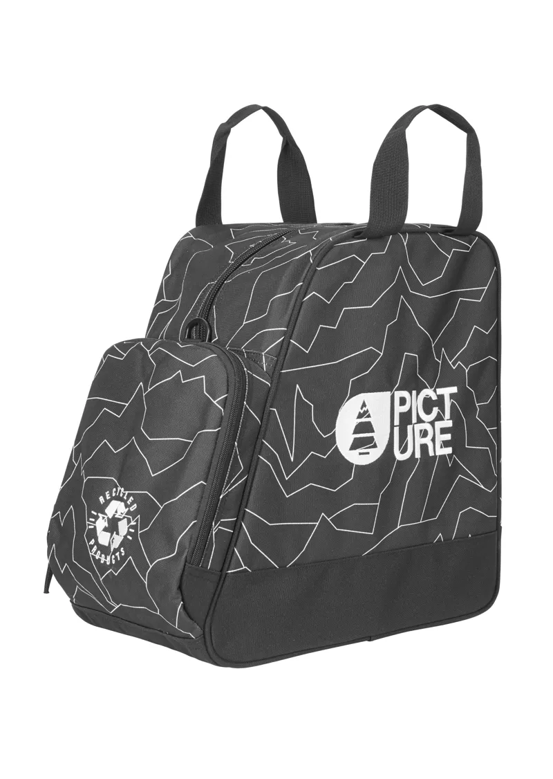 Picture Recycled Material Ski Boot Bag - Black/White Lines
