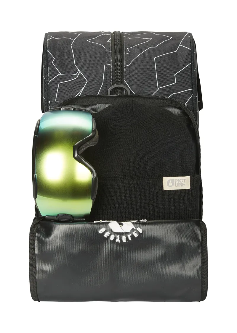 Picture Recycled Material Ski Boot Bag - Black/White Lines-2