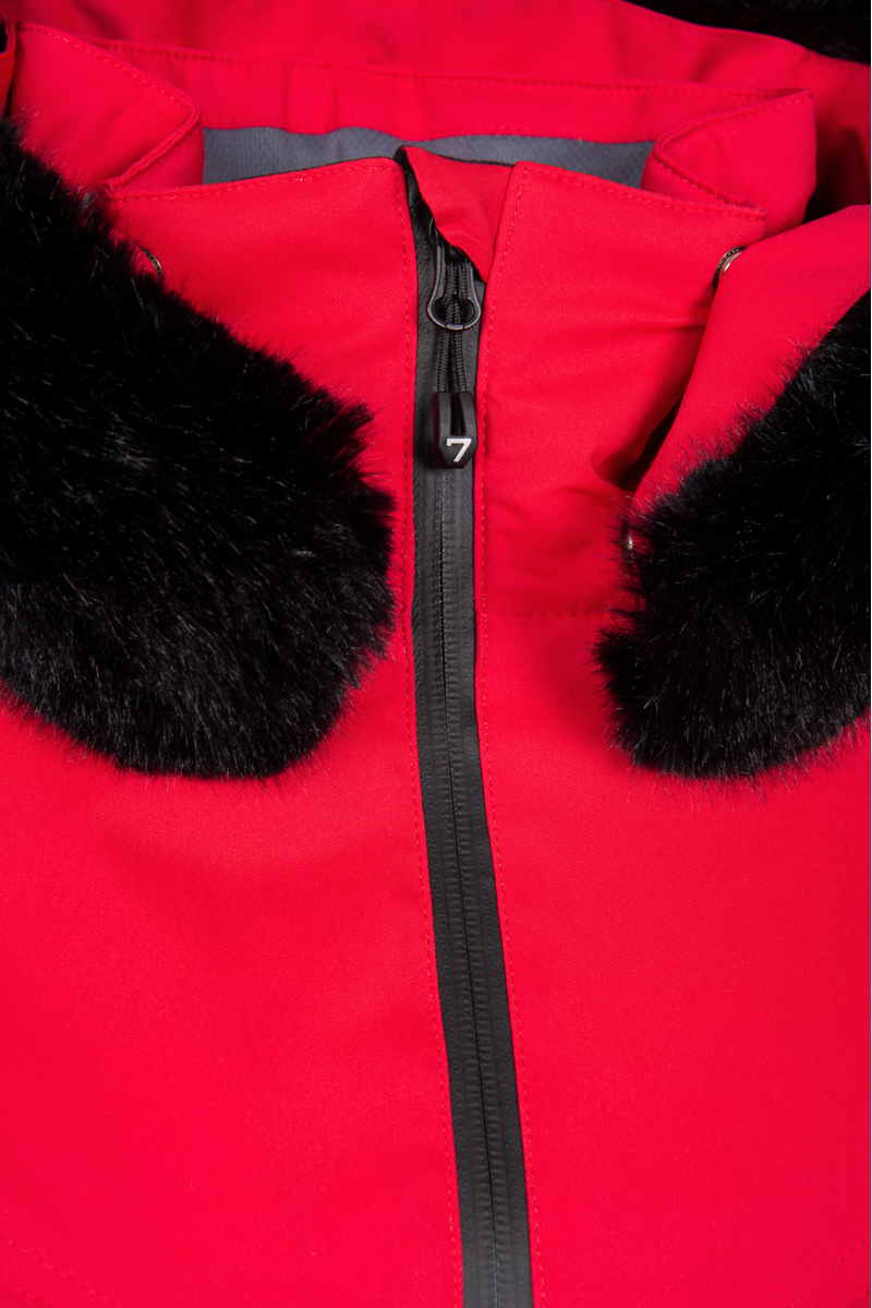 Degre 7 Womens Geod Faux Fur Ski Jacket - Cherry-3