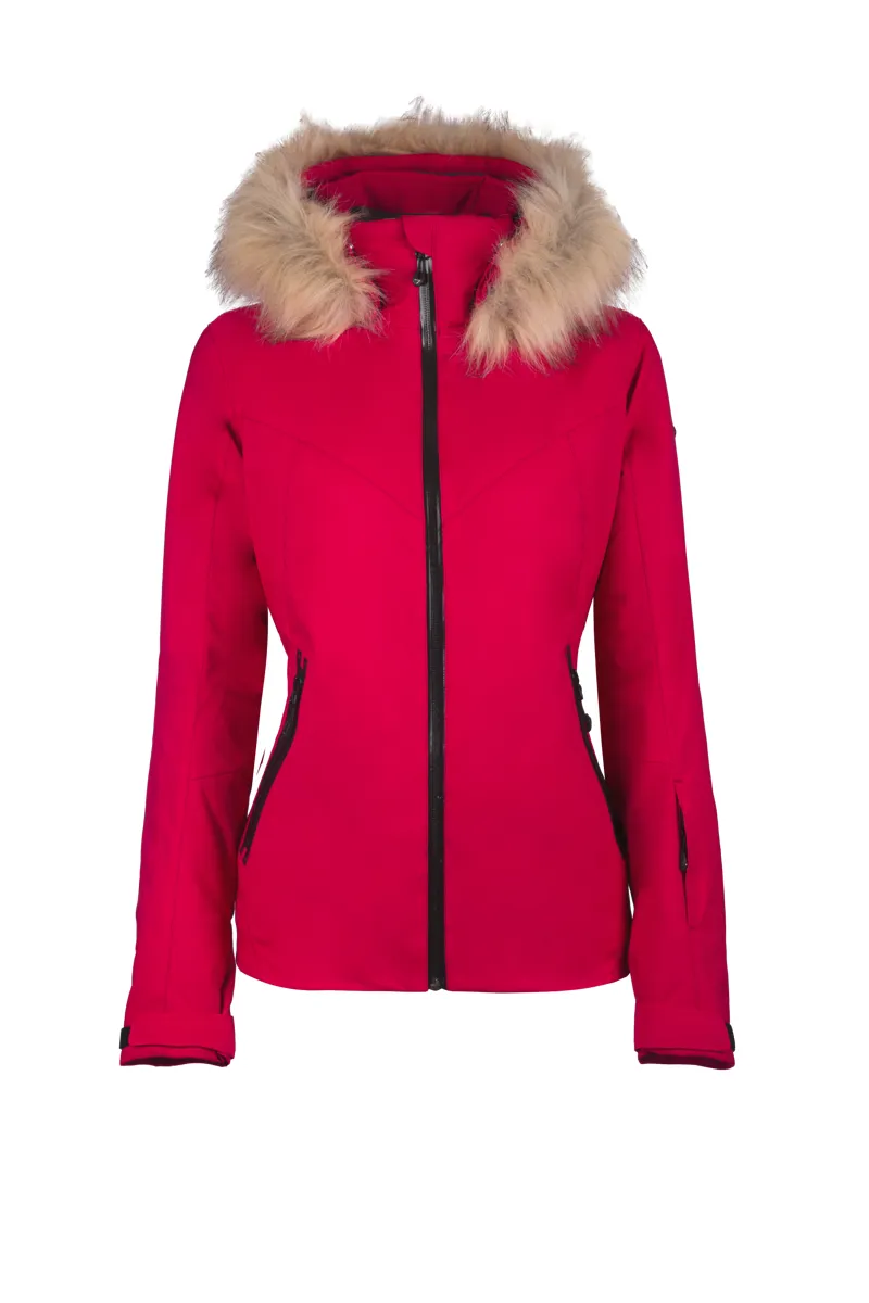 Degre 7 Womens Geod Faux Fur Ski Jacket - Plum