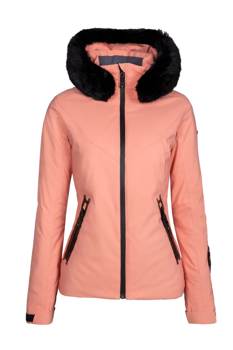 Degre 7 Womens Geod Faux Fur Ski Jacket - Light Pink