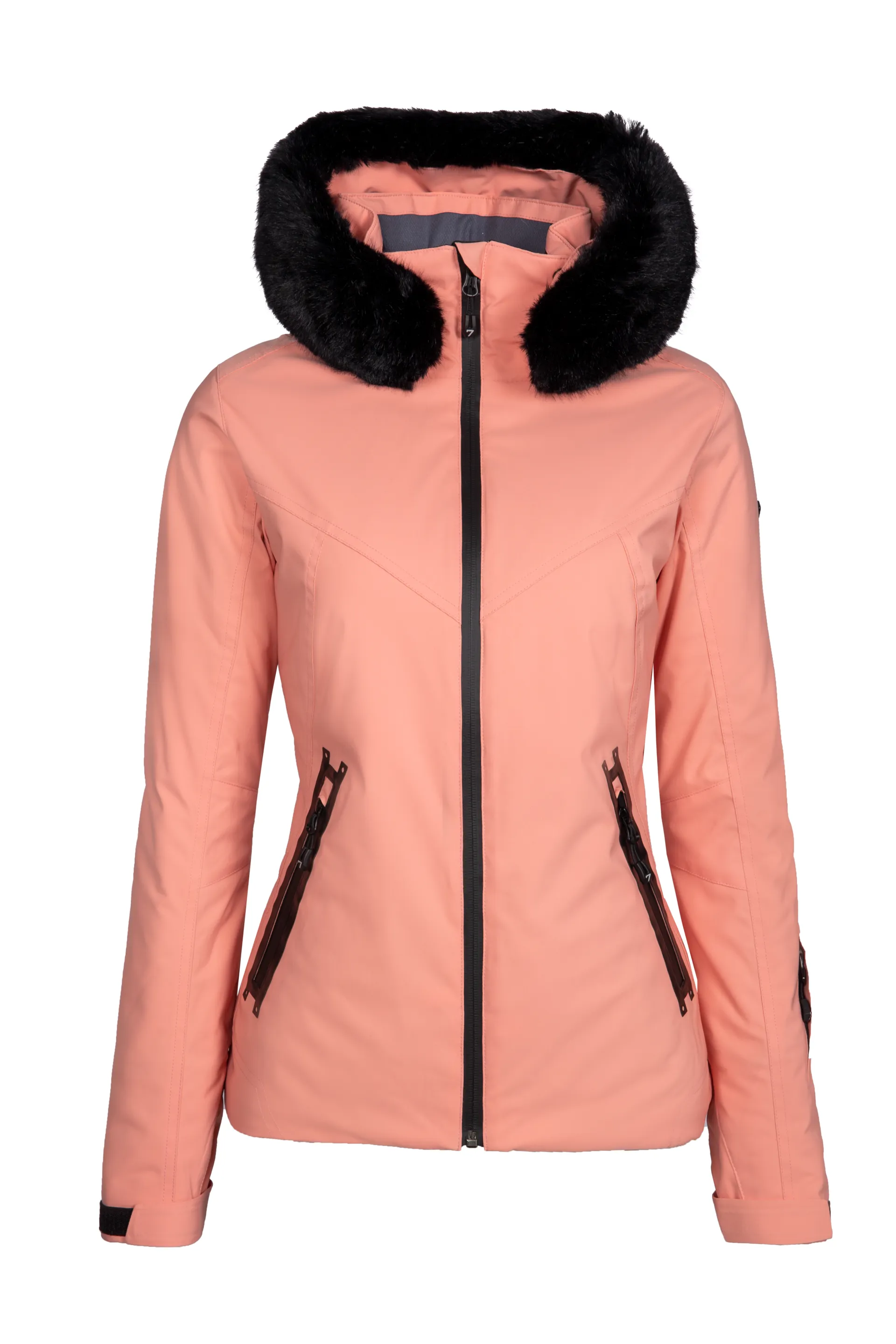 Degre 7 Womens Geod Faux Fur Ski Jacket Light Pink