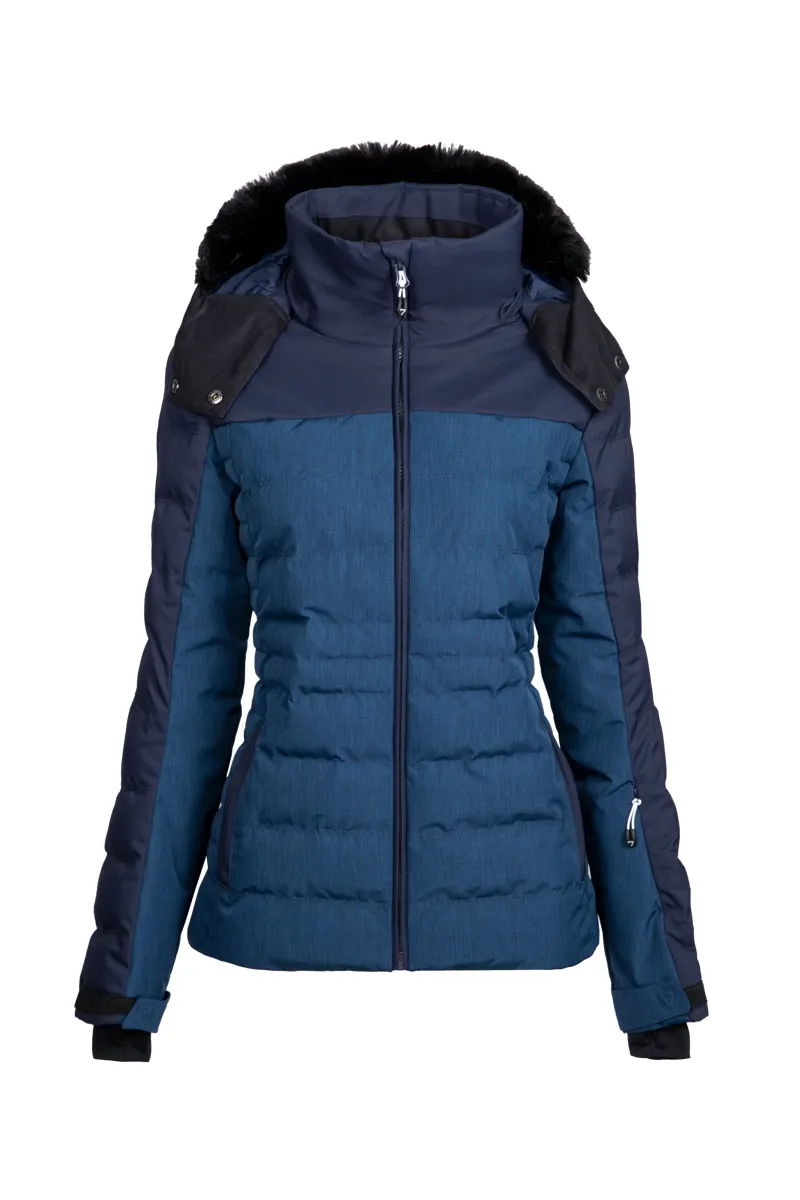 Degre Womens Traqui Faux Fur Ski Jacket Heather Blue