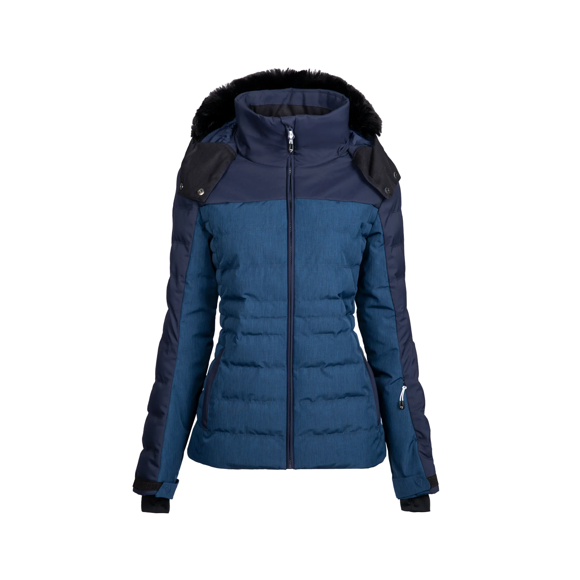 Degre Womens Traqui Faux Fur Ski Jacket Heather Blue