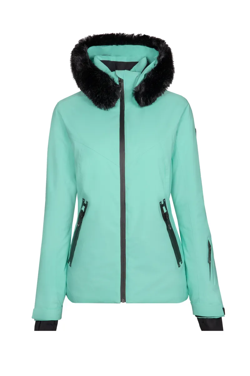 Degre 7 Womens Geod Faux Fur Ski Jacket - Jade