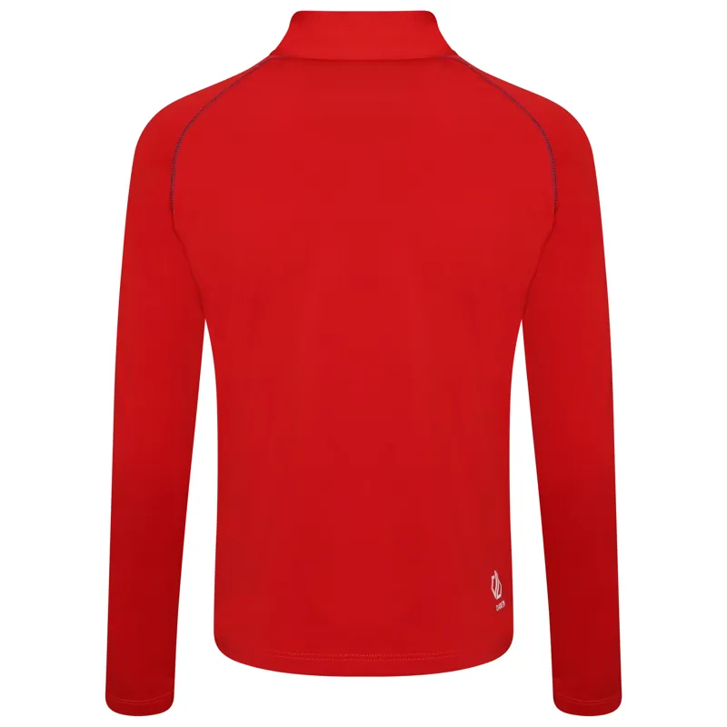 Dare2b Kids Consist Core Stretch Half Zip Midlayer Top - Red-1