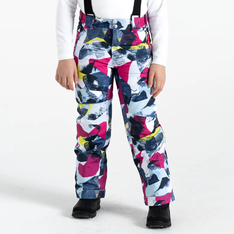 Dare2b Pow Kids Ski Pants - Quiet Blue Print-2