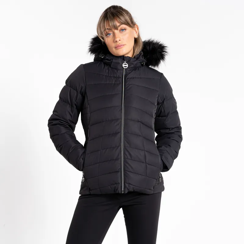 Dare2b Glamorize Womens Faux Fur Ski Jacket - Black-6