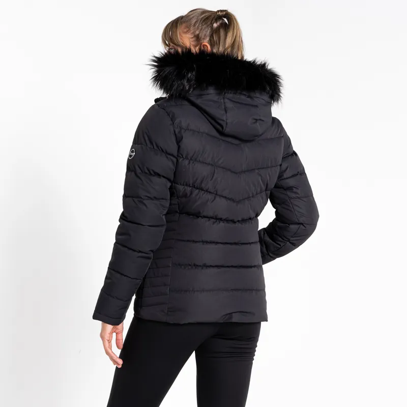 Dare2b Glamorize Womens Faux Fur Ski Jacket - Black-3