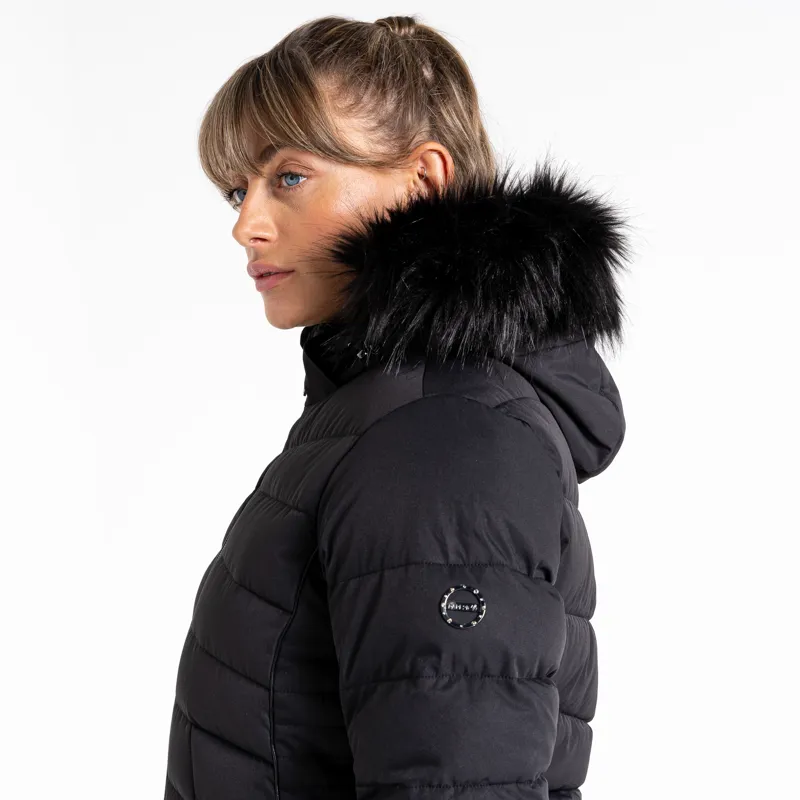 Dare2b Glamorize Womens Faux Fur Ski Jacket - Black-5