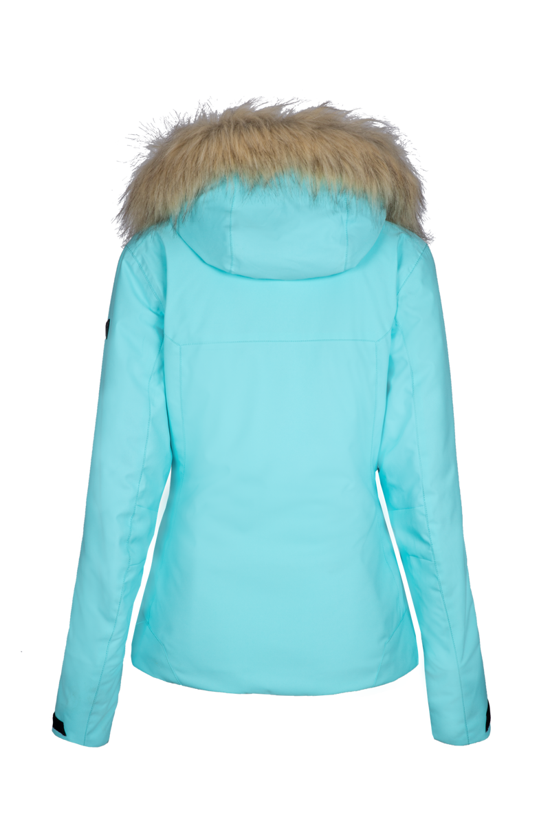 Degre 7 Womens Geod Faux Fur Ski Jacket - Lagon Blue-1