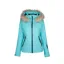 Degre 7 Womens Geod Faux Fur Ski Jacket - Lagon Blue
