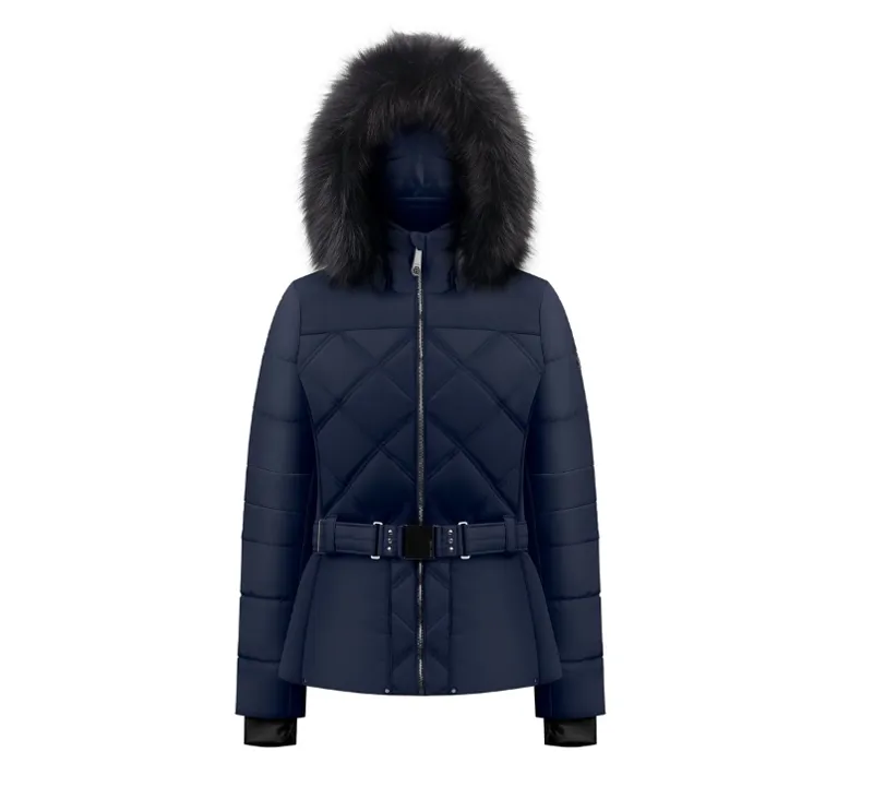 Poivre Blanc Emma Womens Faux Fur Ski Jacket - Gothic Blue