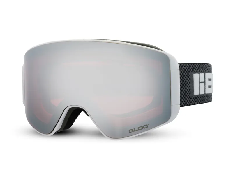 Bloc Eighty Five Ski Goggles - White with Purple Mirror Lens
