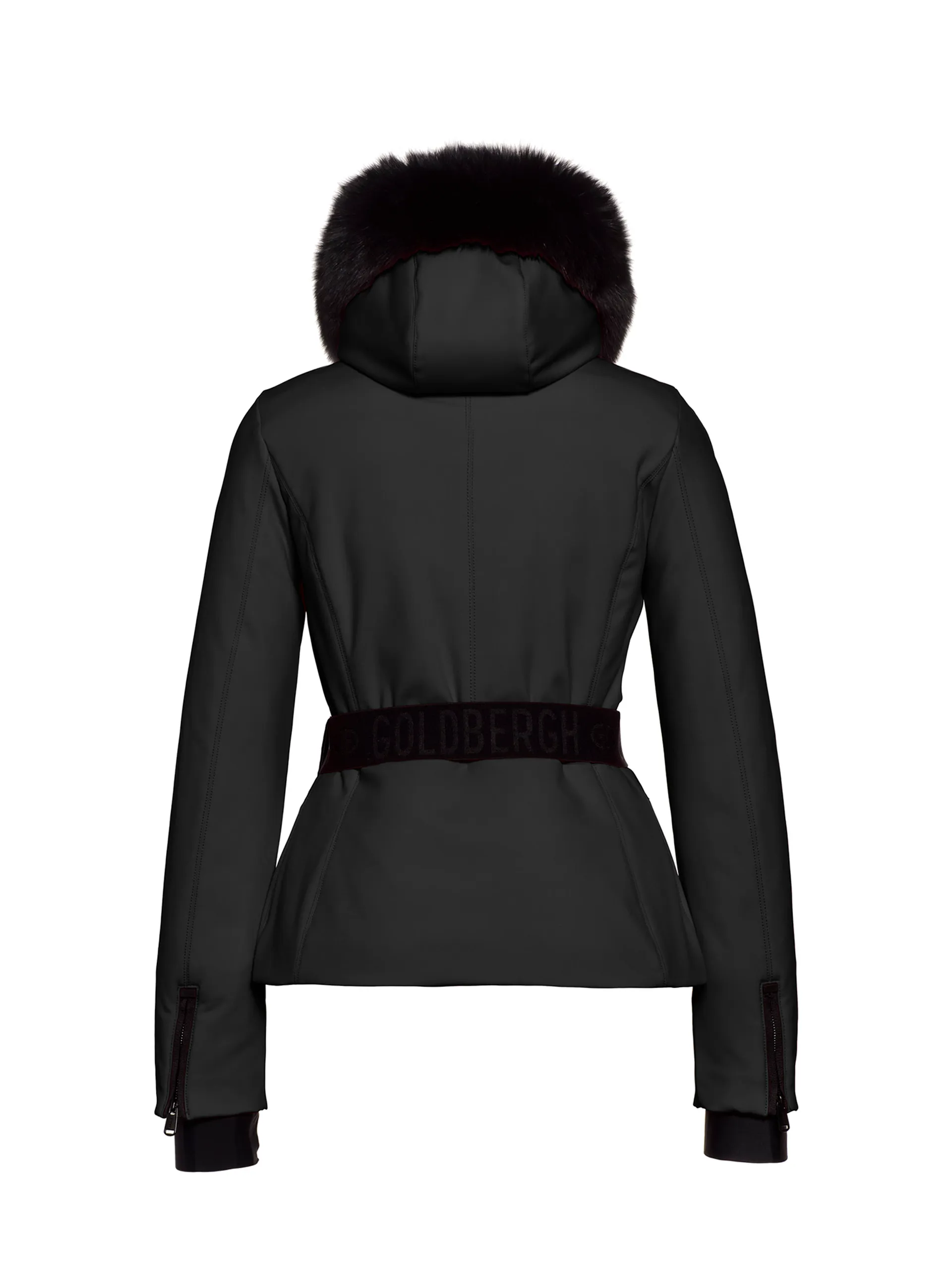 Goldbergh Hida Womens Faux Fur Down Ski Jacket Black