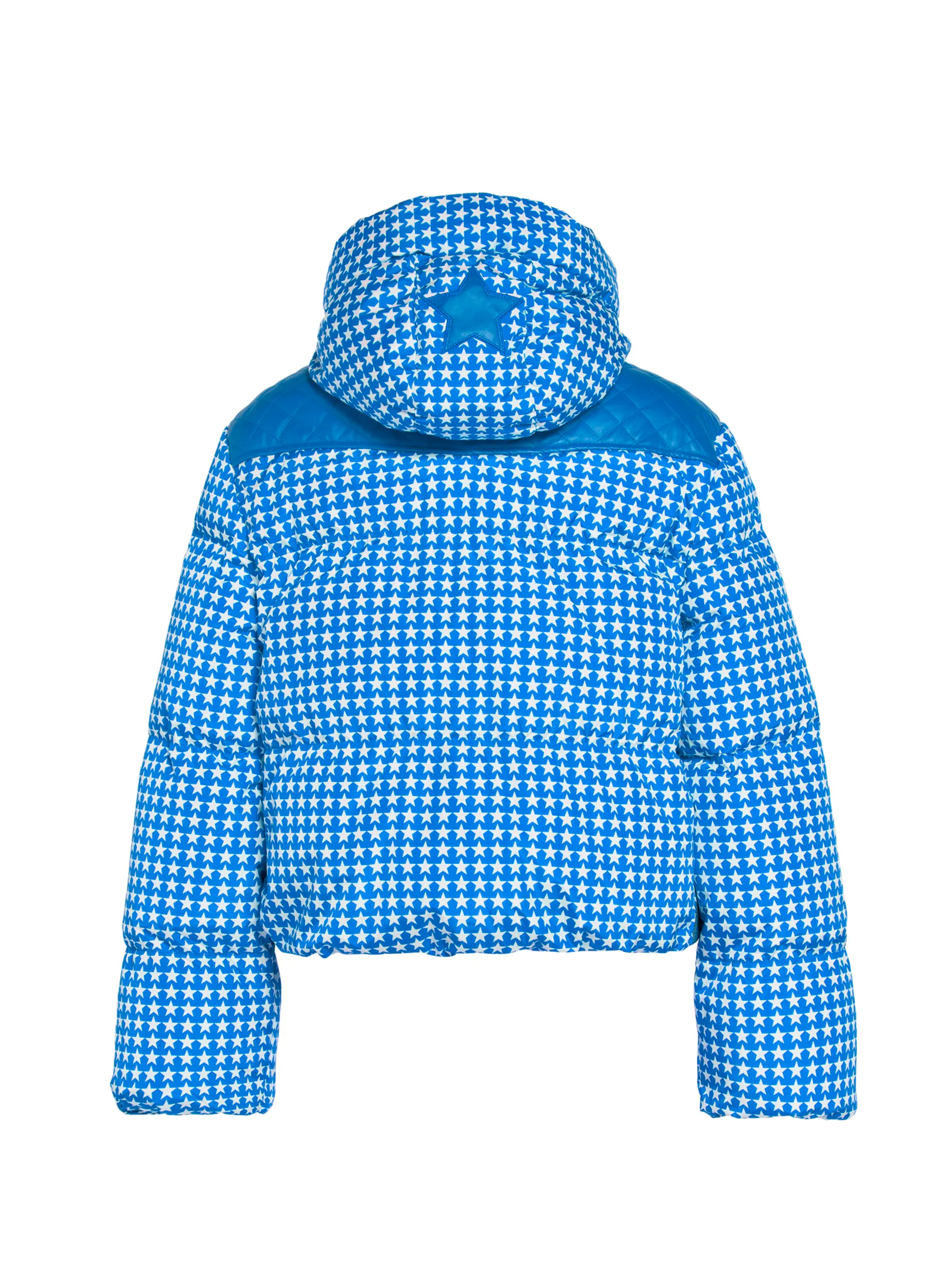 Goldbergh Track Quilted Down Jacket Star Print Electric Blue