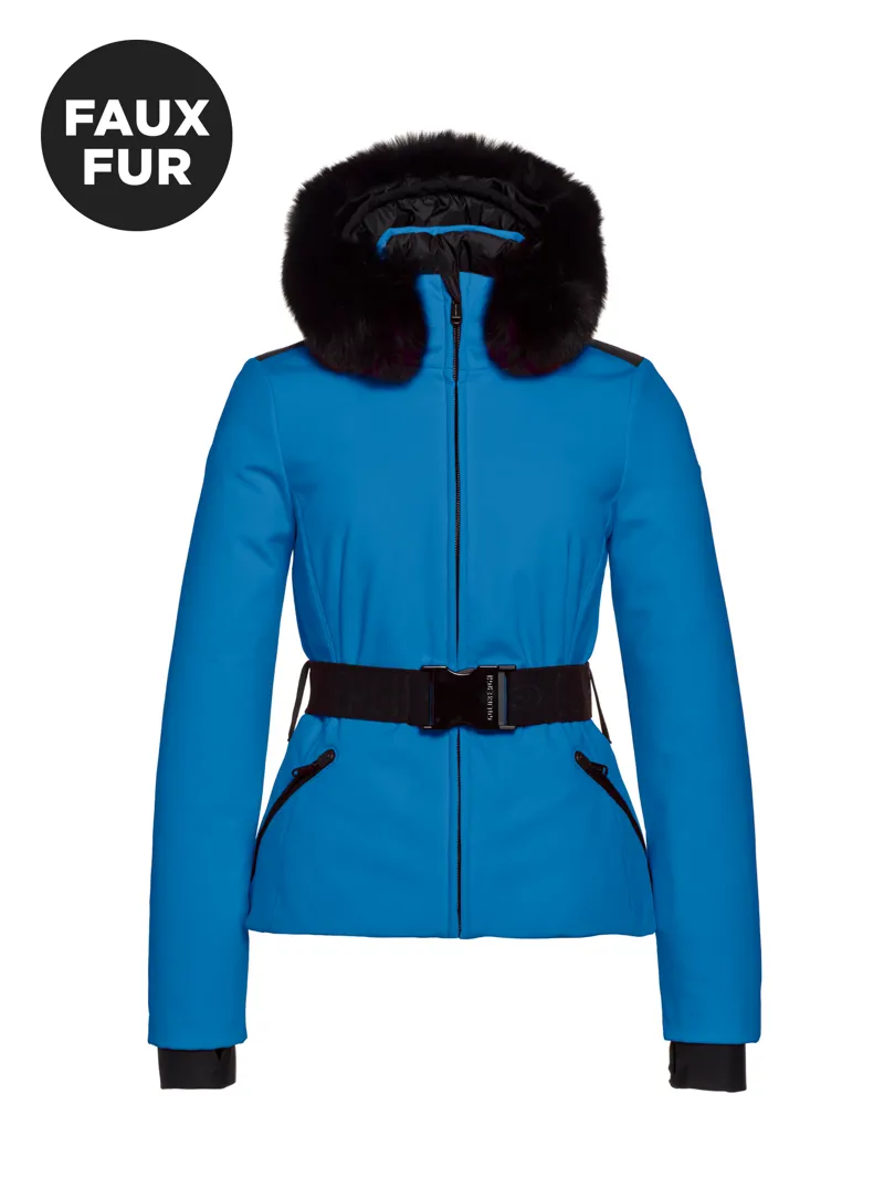 Goldbergh Hida Womens Faux Fur Down Ski Jacket - Electric Blue
