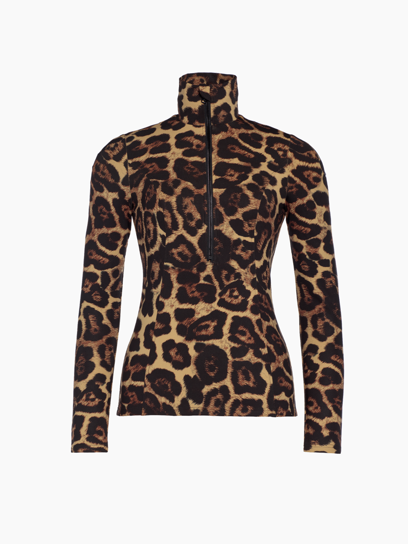 Goldbergh Leona Womens Half Zip Midlayer - Jaguar Print