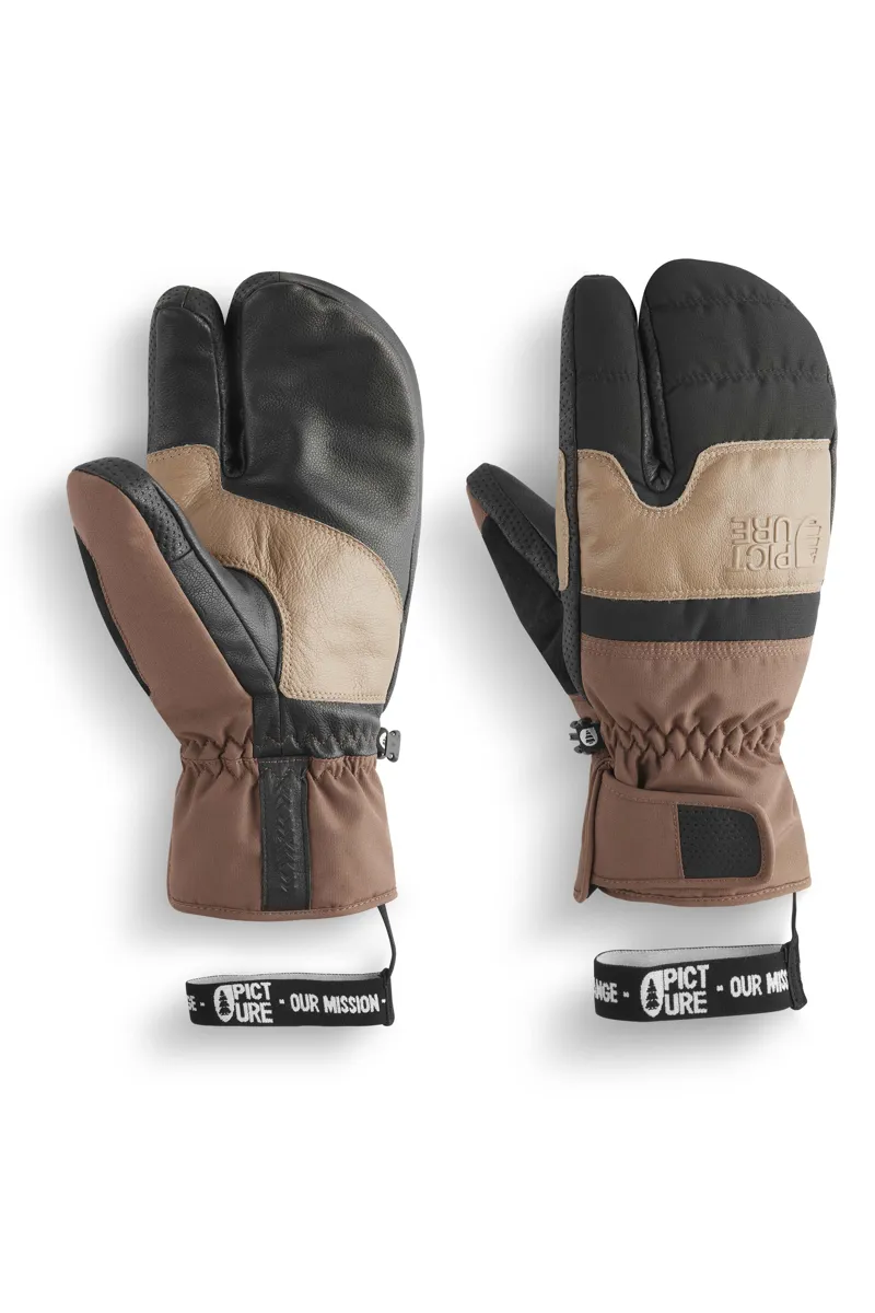 Picture Sparks Mens Lobster Ski Mittens - Brown-2