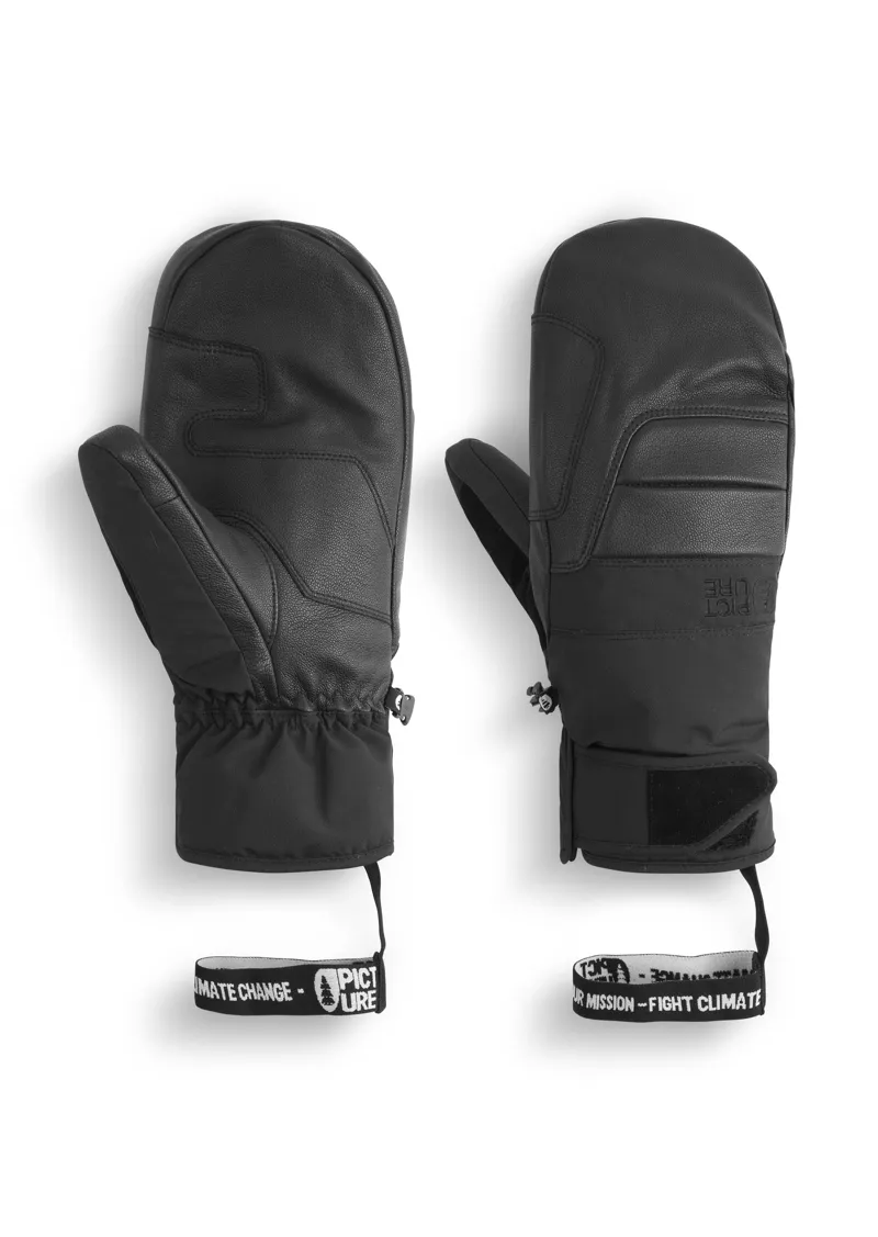 Picture Ancon Mens Ski Mittens - Black-2