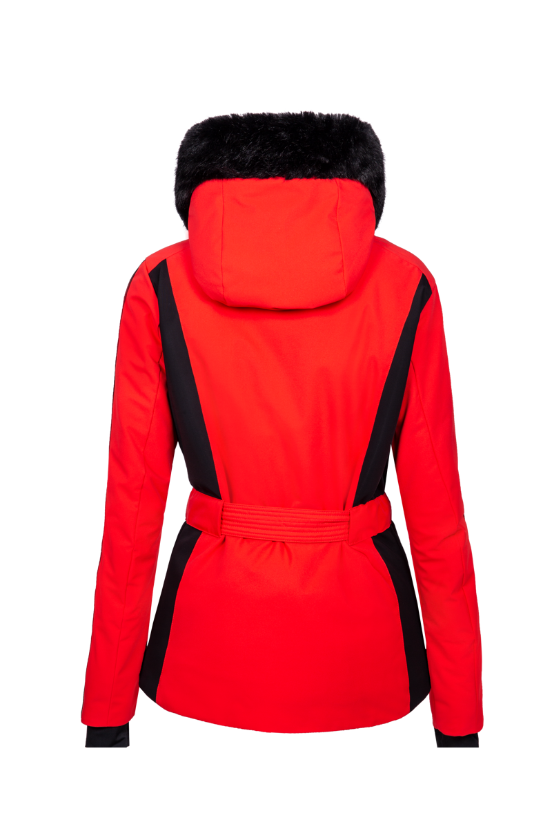 Henri Duvillard Estelle Faux Fur Womens Ski Jacket - Red-1