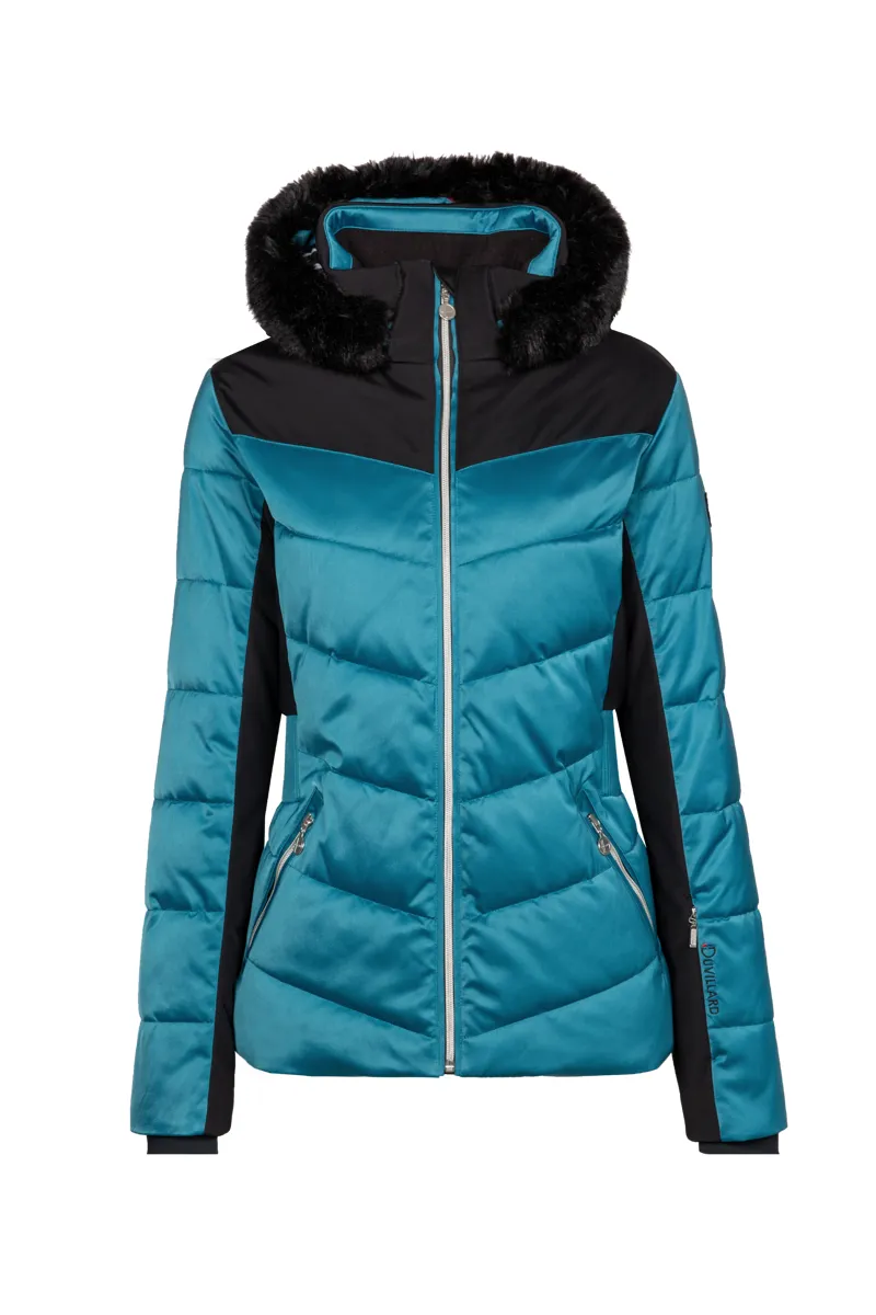 Duvillard Clarisse Faux Fur Womens Ski Jacket - Dragonfly Blue
