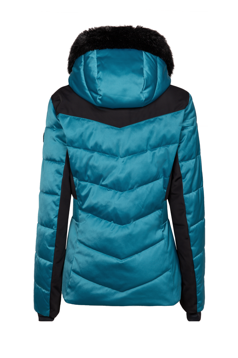 Duvillard Clarisse Faux Fur Womens Ski Jacket - Dragonfly Blue-1