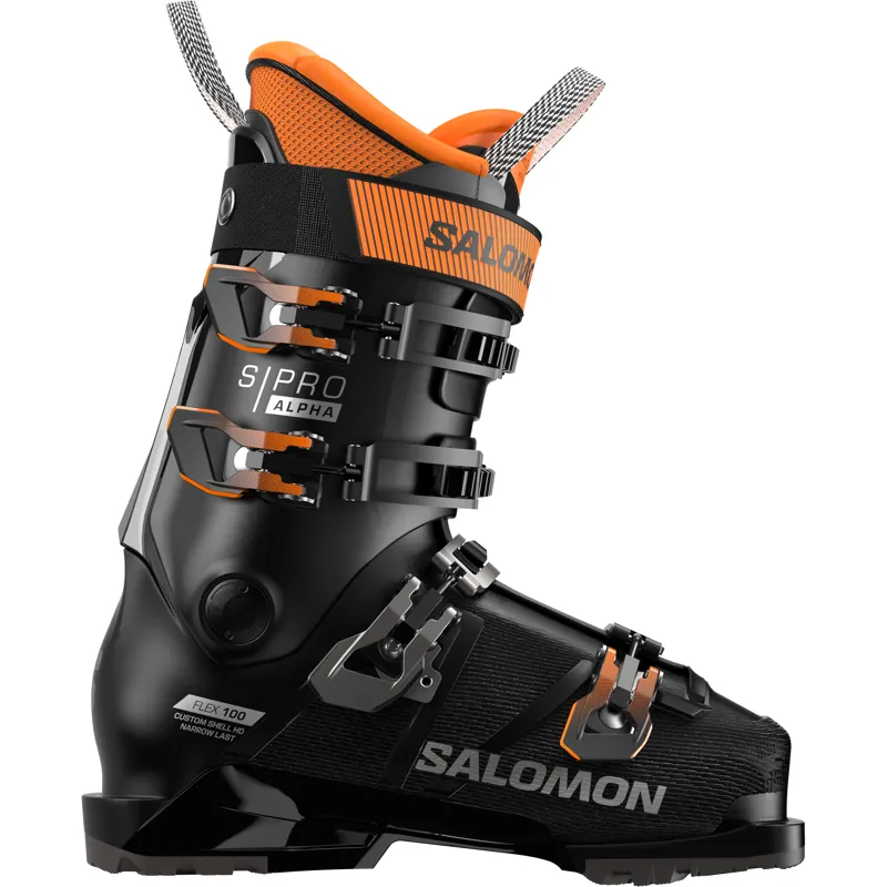 Salomon S Pro Alpha 100 Grip Walk Mens Ski Boots - Black/Orange