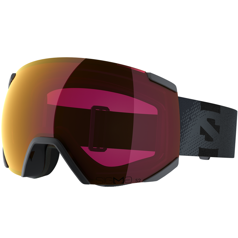 Salomon Radium Ebony Ski Goggles with SIGMA Poppy Red Lens