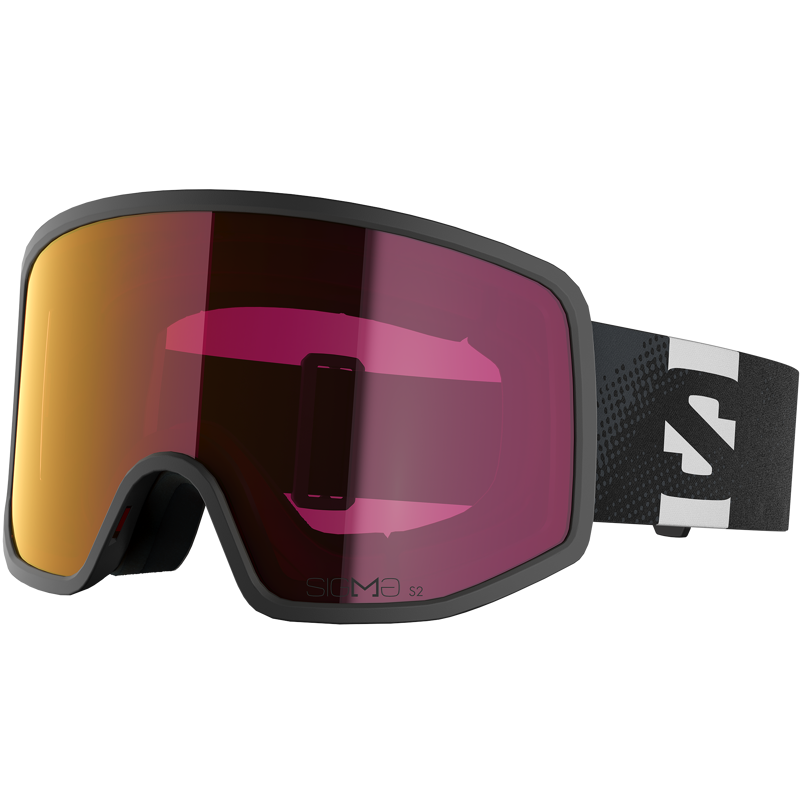 Salomon Sentry Pro S Black Ski Goggles with SIGMA Poppy Red Lens
