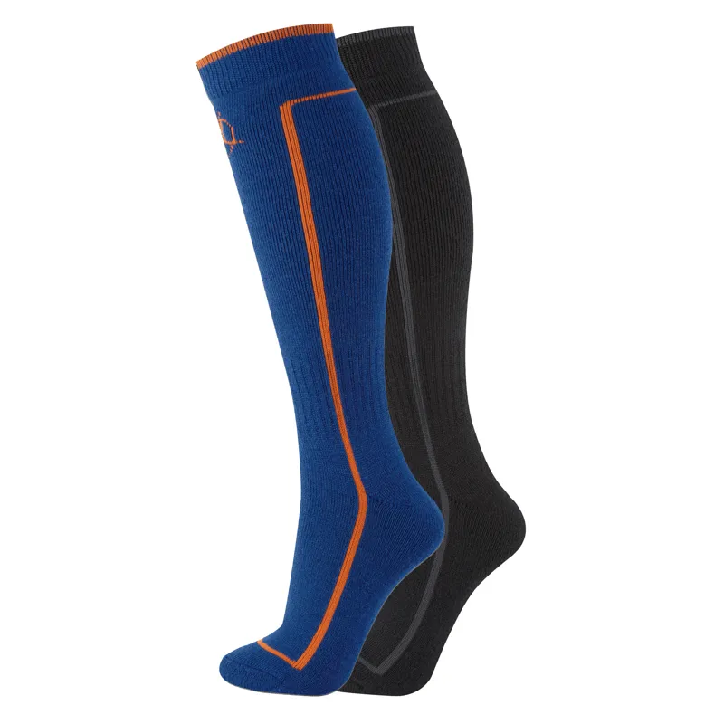 Manbi Twin Pack Ski Socks 1 Pair Blue 1 Pair Black 