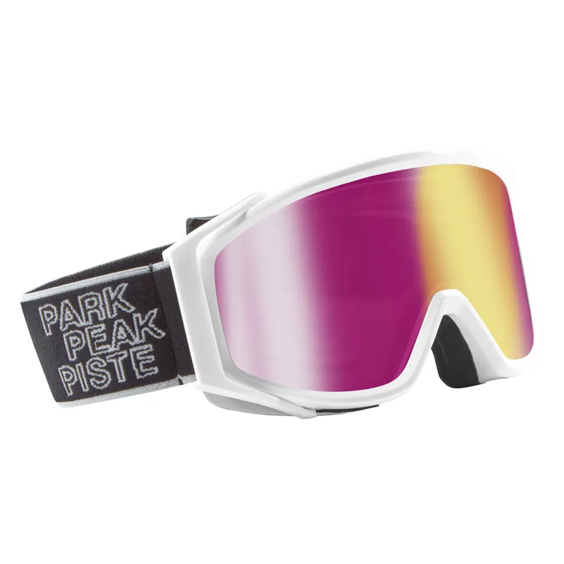 Manbi Spirit Junior Ski Goggles - White with Mirror Pink Lens