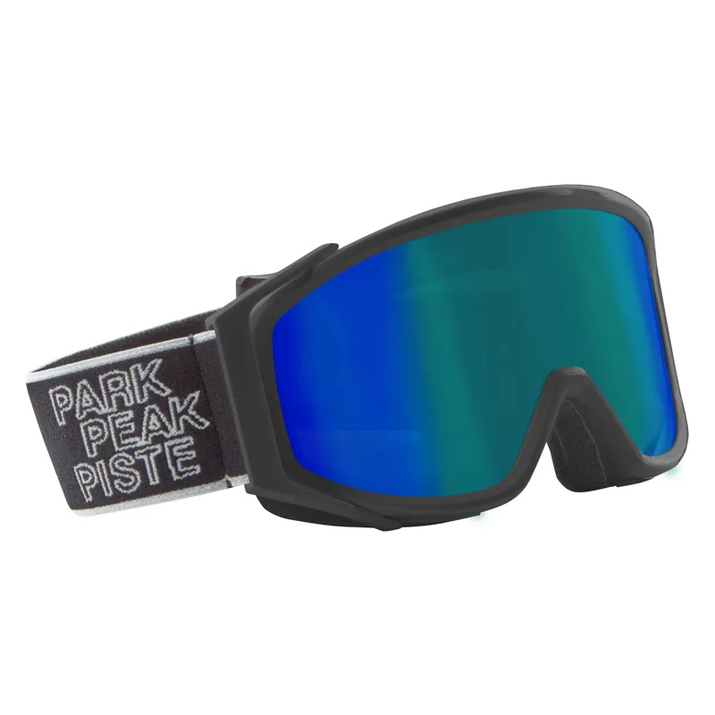 Manbi Spirit Junior Ski Goggles Black - with Blue Green Lens