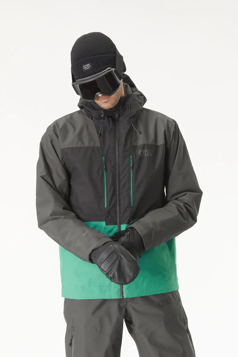 Picture Object Mens Ski Jacket - Green Black-2