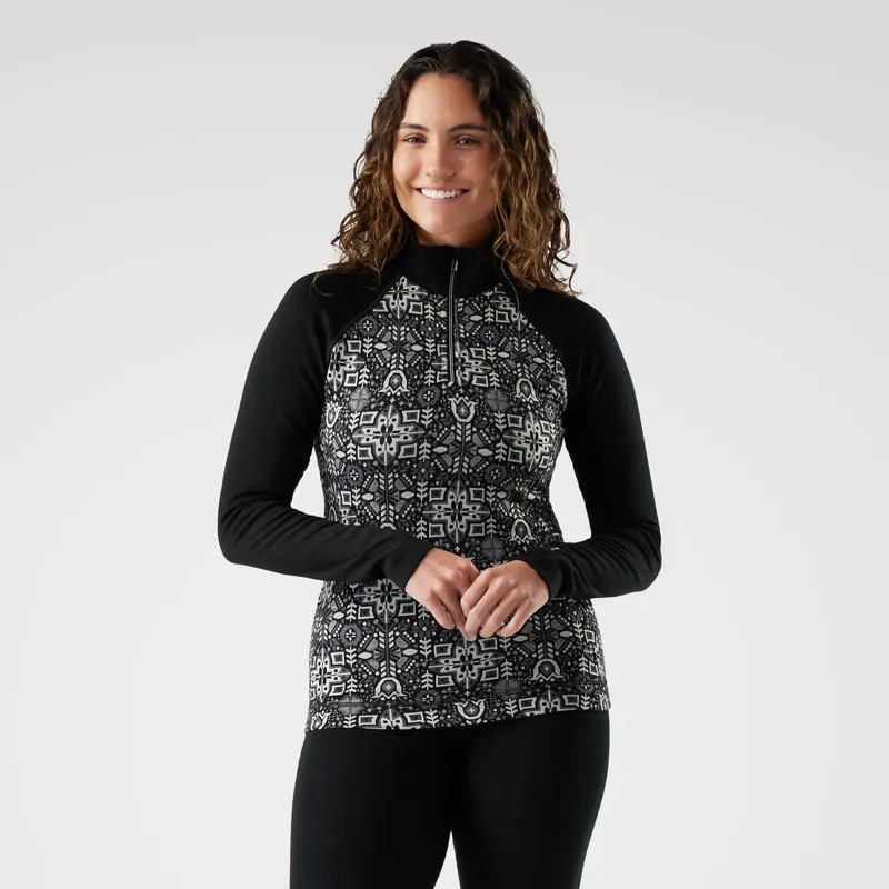 Smartwool Women's Classic Thermal Merino Base Layer 1/4 Zip - Black Dec-1