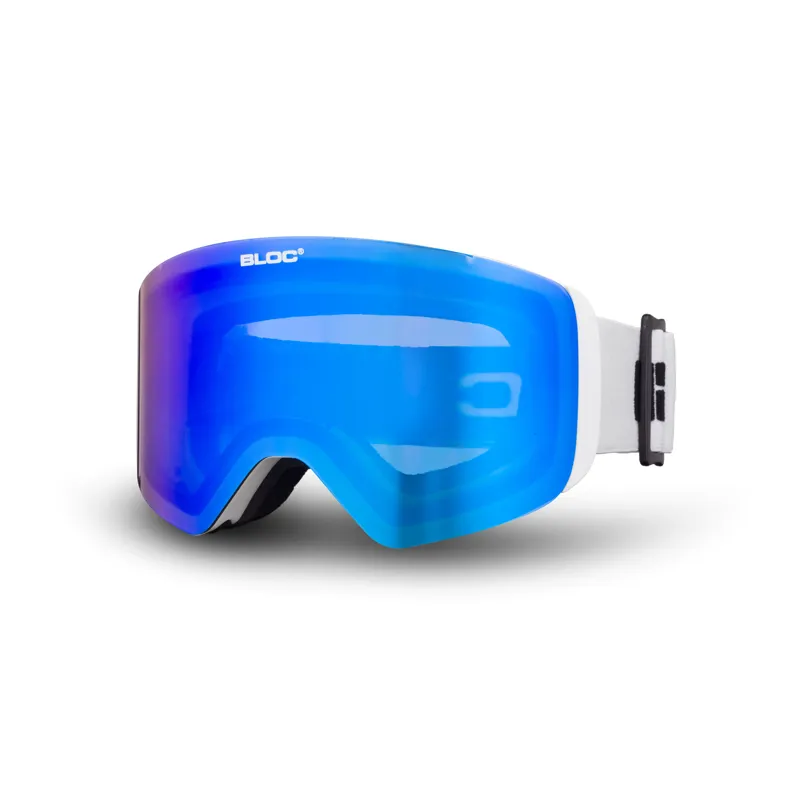 Bloc Thirty-Five Ski Goggles - White with Blue Mirror Lens