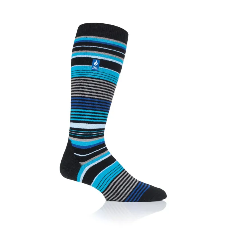 Heat Holders Mens Ultra Lite Ski Socks - Black Stripe Navy