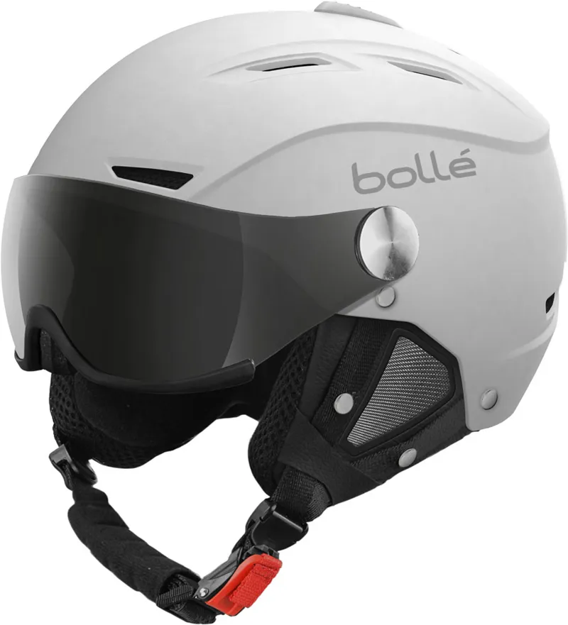 Bolle Backline Visor Ski Helmet In White With Modulator Lens