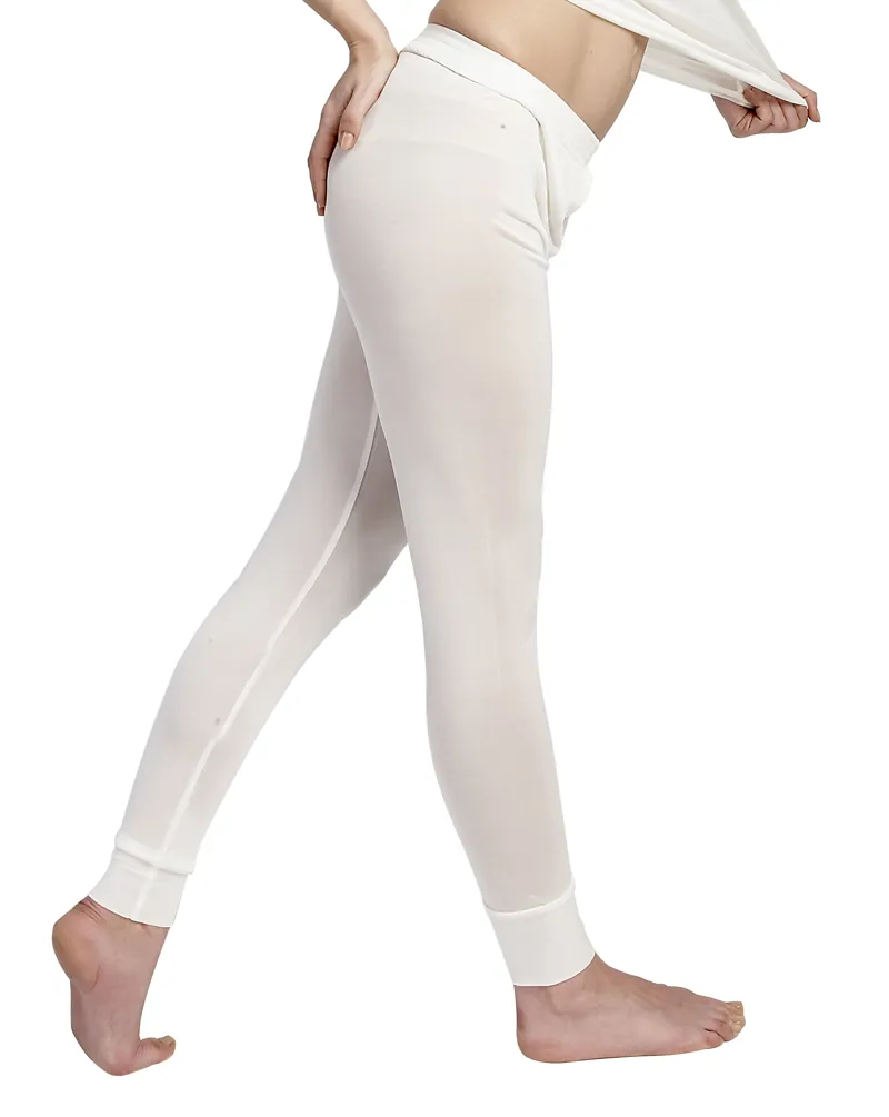 Steiner Womens Silk Thermal Long Lohn Leggings Base Layer Whit