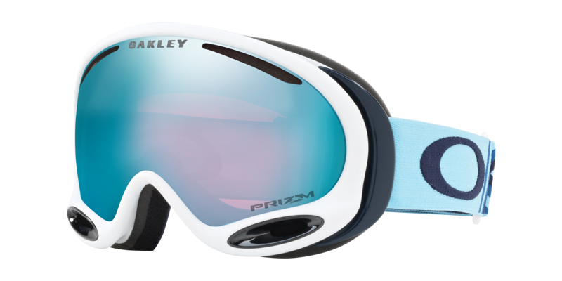 Oakley A Frame 2.0 Ski Goggles In White With Prizm Sapphire Lens